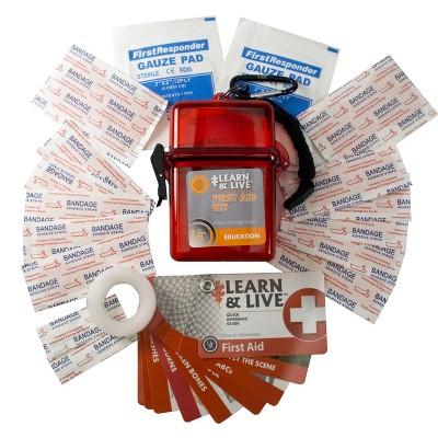 UST Learn and Live First Aid Kit with Educational Cards and Supplies