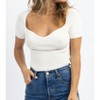 Women's AVRIL SWEETHEART RIB KNIT TOP - CRESCENT - 2 of 4