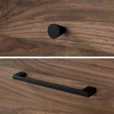 Flam Scandinavian Chic 2-Drawer Nightstand in Natural Walnut & Matte Black