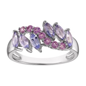Designs By Gioelli Sterling Silver Tanzanite And Amethyst Ring - 1 of 3