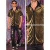 Lars Amadeus Men's See-Through Short Sleeves Party Disco Shiny Glitter Shirts - 4 of 4