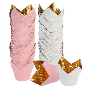 Unique Bargains Party Christmas Cake Muffins Greaseproof Paper Tulip Baking Cups 100 Pcs - 1 of 4