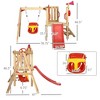 NAYSAYE Playground Slide Wooden Swing Set with Toddler Slide and Baby Swing for Backyard Play, Red, 78.8"*46.5"*72.7" - 3 of 4