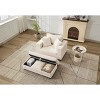 Deep Seat Sofa with Removable Storage Ottoman for Living Room, Sleeper Armchair with Pillows, Corduroy Sofa Bed with Wood Frame-Coolbibila - 3 of 4