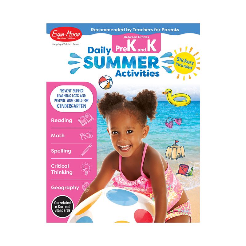 Daily Summer Activities: Between Prek and Kindergarten, Grade Prek - K Workbook - by  Evan-Moor Educational Publishers (Paperback), 1 of 2