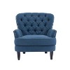 TOAOTBNBO Vintage-Inspired Accent Chair with Curved Backrest, Upholstered Fabric Arm Chair with Solid Wood Oversized Lounge Chairs for Bedroom - 2 of 4