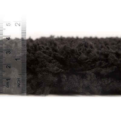 Jet Black Rectangular 4' x 6' Synthetic Shag Rug