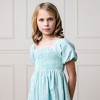 Hope & Henry Girls' Linen Smocked Short Bubble Sleeve Dress, Kids - 3 of 4