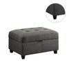 Simple Relax Tufted Fabric Upholstered Storage Ottoman in Gray - image 4 of 4