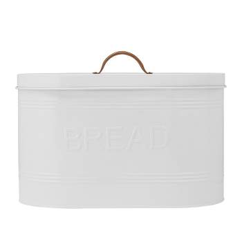 Granrosi 10 Tall Vintage-inspired Farmhouse Metal Bread Keeper Box Storage  Container With Bamboo Wooden Lid And 2 Handles, White : Target