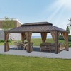 TiramisuBest 10' X 10' Hardtop Gazebo with Galvanized Steel Double Roof, Sturdy Aluminum Frame, Curtains, and Netting for Patio, Lawn, and Garden - 2 of 4