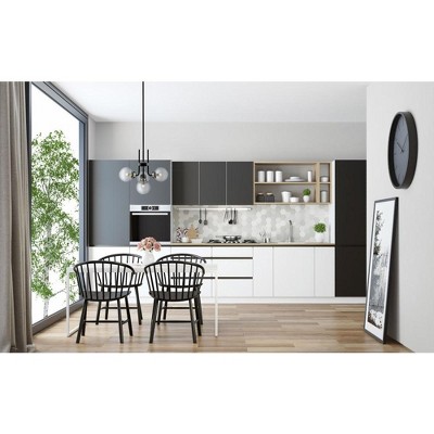 Matte Black and Brushed Nickel 4-Light Chandelier with Clear Glass Shades