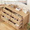 6-Drawer Dresser for Bedroom, Modern Tall Dresser Organizer with Storage Drawers, Sturdy Wooden Chest for Entryway, Hallway, Home Office - 4 of 4