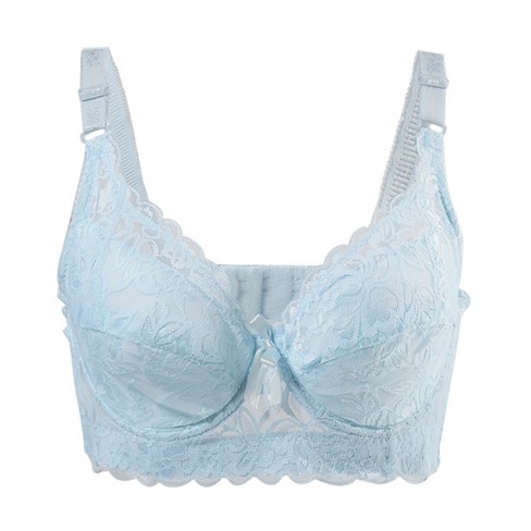 Allegra K Women Full Cup Breathable Comfort Floral Lace Non-padded  Underwired Bra Light Blue-1 Pc 38 B/c : Target