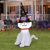 Gemmy Airblown Inflatable White Cat w/Oversize Witch Hat, 4 ft Tall, Multi - 2 of 4