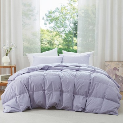 Puredown Lightweight & All-Season Organic Cotton Down Fiber Comforter, Duvet Insert Perfect for Year-Round Use