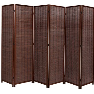 Legacy Decor Room Divider Wood and Bamboo Weave - 1 of 3