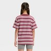 Girls' Oversized Short Sleeve Striped T-Shirt - art class™ - 2 of 3
