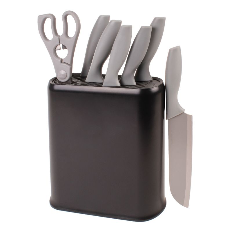 BergHOFF 8Pc Stainless Steel Kitchen Knife Set with Universal Knife Block, 1 of 10
