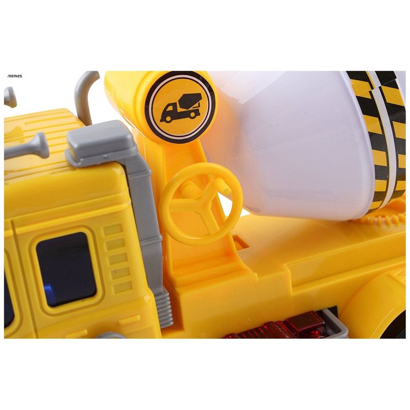 Insten Friction Powered Cement Mixer Truck Toy With Lights And Sound, Pull Back Toys, 3 of 6
