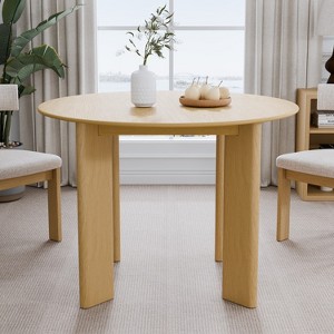 SpassWay 30"H Round Wood Dining Table Kitchen Table Conference Table with 4 Legs - 1 of 4