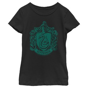 Girl's Harry Potter Slytherin House Crest T-Shirt - 1 of 4