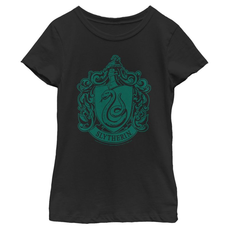Girl's Harry Potter Slytherin House Crest T-Shirt, 1 of 5