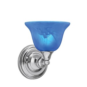 Toltec Lighting Any 1 - Light Sconce in  Chrome with 7" Blue Italian Shade - 1 of 1