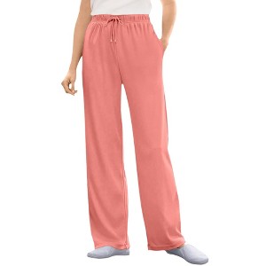 Woman Within Women's Plus Size Tall Sport Knit Straight Leg Pant - 1 of 4