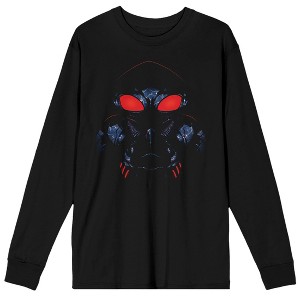 DC Comic Book Aquaman Movie Red Eyes Alien Men's Black Long Sleeve Tee - 1 of 1