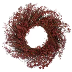 Northlight 24" Fall Harvest Burgundy Berry Artificial Wreath - Unlit