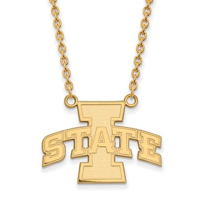 Black Bow Jewelry 10k Yellow Gold Iowa State Cyclones NCAA Necklace 18 Inch
