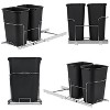Double Pull-Out Trash Can Under Cabinet – 2x25 QT Space-Saving Steel Garbage Bin - 4 of 4