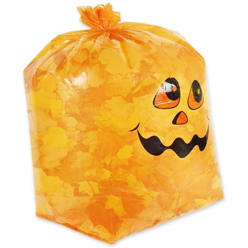 Juvale Pumpkin Halloween Leaf Bag 6 Pack - Small & Medium Sized Pumpkin Trash Bags , Fall Lawn Decoration, 5 of 10