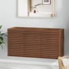 APRILSOUL Bathroom Vanity, Mid-Century Wall Mounted Floating Cabinet with 2 Closing Doors, Wood Grain Texture, Walnut - 4 of 4