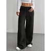 Womens Loose Casual Wide Leg Velvet Pants Front Pockets High Waist Trouser Pants - 3 of 4