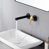 Sumerain Wall Mounted Bathroom Sink Faucet Black and Gold, Lavatory Faucet with Brass Rough in Valve - 3 of 4