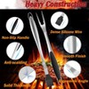 Itopfox 6-Piece BBQ Grill Tool Set with Extra-Long Stainless Steel Spatula Fork Tongs Basting Brush Cleaning Brush & Carrying Bag for Outdoor Cooking - 3 of 4