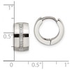 Chisel Stainless Steel Polished with Preciosa Crystal 7mm Hinged Hoop Earrings - 4 of 4