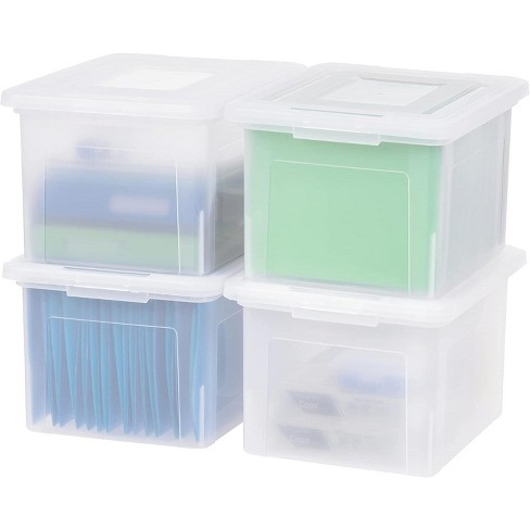 IRIS Letter Size PortableWeatherPro™ File Box, Clear : Office Products 