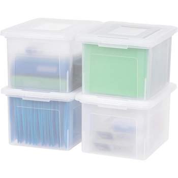 IRIS USA Letter Legal Size Plastic File Box, Home Organizing Storage Container