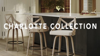 Charlotte White Washed Wood and Cream Upholstered Dining Chairs, Set of 2