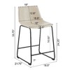Kumasinova Vintage Faux Leather Counter Height Bar Stools Set of 2, Counter Stools, Armless Chair with Black Iron Frame, Counter Height Stools - 4 of 4