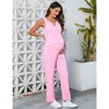 lxt- Women's Maternity 2 Piece Outfits Tank Top and Wide Leg Pants Lounge Set - 4 of 4