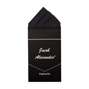 Jacob Alexander Men’s Pre-Folded Satin Pocket Square – Triangles - 1 of 1