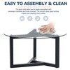 NicBex 35" Round Glass Coffee Table with Wooden Base,End Table with Tempered Glass Top,Cocktail Side Table,Modern Center Table for Living Room - 4 of 4