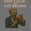 Rerun Island Men Keep Calm And Eat Brains Short Sleeve Graphic Cotton T-Shirt - 2 of 4