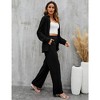 WhizMax Women Two Piece Casual Outfits Y2K Loungewear Pleated Wide Leg Pants Long Sleeve Button Down Shirt Streetwear Set - image 2 of 4