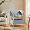 Costway 2-Tier Wooden Cat House Modern Cat Tree w/ Storage Space Small Pet Furniture for Indoor Kittens - 4 of 4
