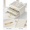 Jewelry Box for Women, Glass Lid Jewelry Organizer with 3 Drawers - 4 of 4